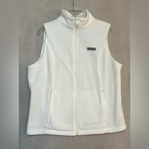Columbia White Fleece Vest